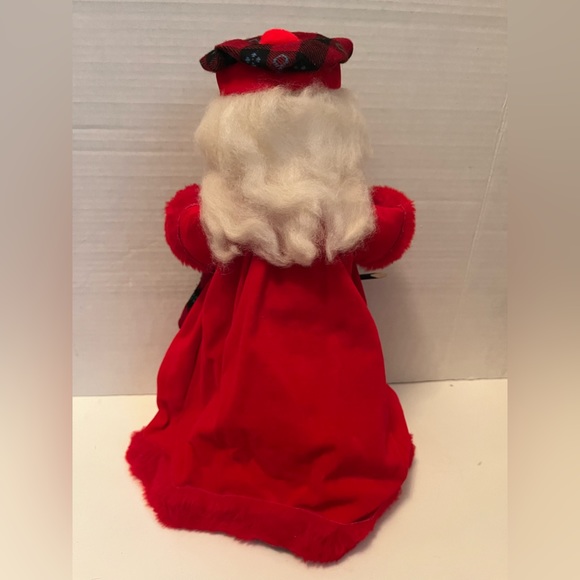 Red and Plaid Scottish Bagpipe Santa Christmas - Picture 2 of 8